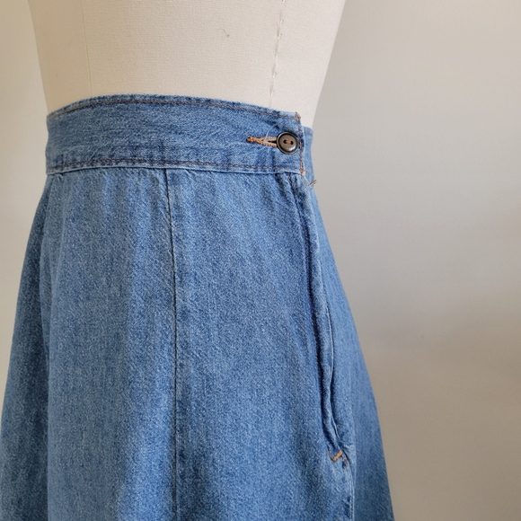 VINTAGE denim flared mini skirt - Picture 2 of 6
